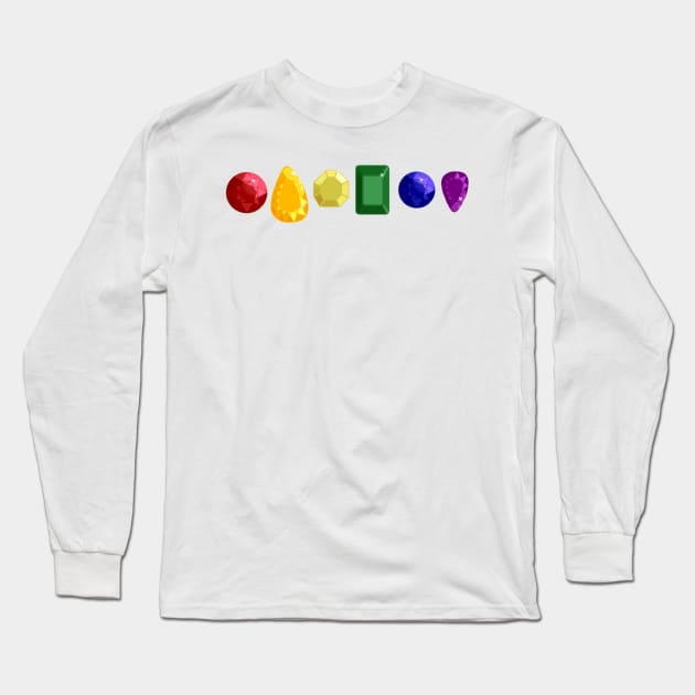 Rainbow Gemstones Long Sleeve T-Shirt by LochNestFarm